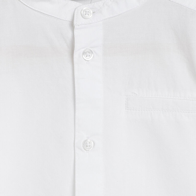 Boys White Solid Long Sleeve Shirt image number 2
